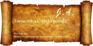 Janecskai Antigoné névjegykártya